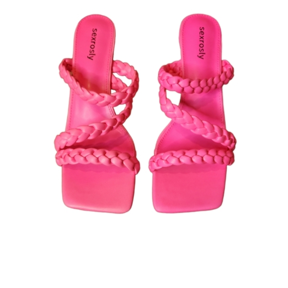 sexrosly Shoes - SEXROSLY WOMEN'S BRAIDED HEELS SANDALS STRAPPY SQUARE TOE SZ 10.5
